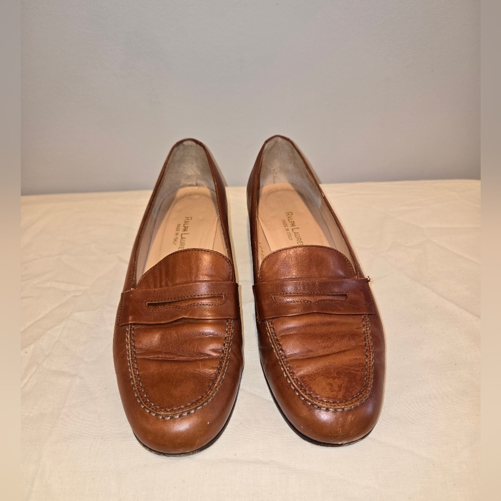Ralph Lauren Brown Leather Penny Loafers